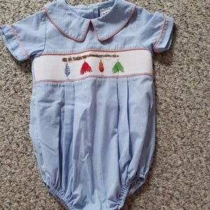 NWOT Three Sisters smocked fishing lure Boys bubbl